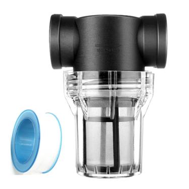 Imagem de shuangtong Filtro de sedimentos 3/4 fêmea rosca filtro em linha para mangueira de jardim lavadora de pressão RV com filtro de bomba de água de tela 80mesh