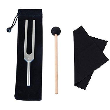 Imagem de Diapasão, diapasão de 528 Hz com martelo de silicone e pano de limpeza para reparo de DNA e instrumento musical de cura perfeita