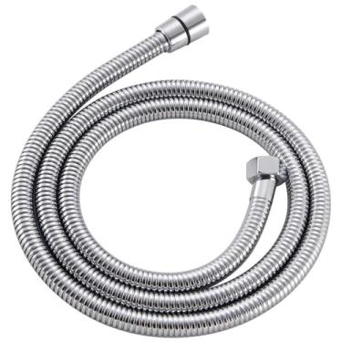 Imagem de Mangueira de chuveiro flexível, Angle Simple de aço inoxidável de 150 cm, mangueira de chuveiro ao ar livre, torneira de extensão, mangueira de pulverizador, acessórios de banheiro, conector de metal,