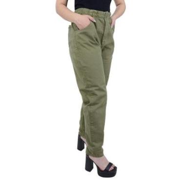 Imagem de Calça Feminina Recuzza Baggy Verde Militar - 10703-Feminino