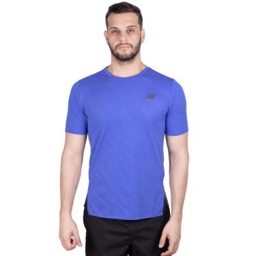 Imagem de Camiseta New Balance Q Speed Jacquard Azul-Masculino