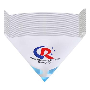 Imagem de CR CHRWLIN Pacote com 50 filtros de tinta, filtro de tinta, cone de papel - malha fina azul ultra fluxo de 190 mícrons para pistolas de pintura automotiva, resina