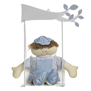 Imagem de Potinho de Mel Balança Com Boneco Quarto Bebê Infantil Menino Azul