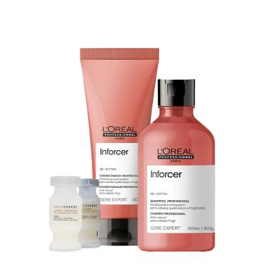 Imagem de Kit L'Oréal Professionnel Inforcer Serie Expert Shampoo Condicionador e Ampolas Absolut Repair (4 produtos)