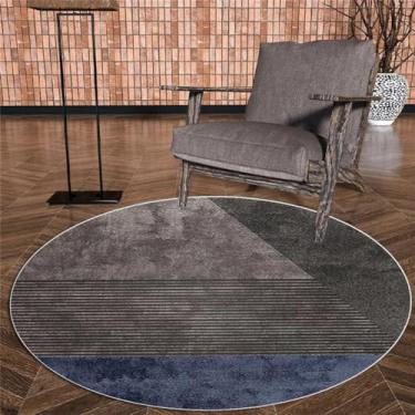 Imagem de Tapete redondo cinza para sala de estar, tamanho grande, antiderrapante, decoração de quarto infantil, cadeira suspensa, fiapos yx17, grátis 13,180cm, 70.8 pol.
