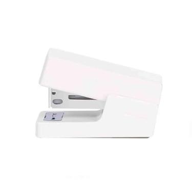 Imagem de Mini grampeador com grampeador e conjunto de grampeadores, pequenos grampeadores de escritório para papel, economia de trabalho, portátil, escritório, pequeno (branco, 63 x 28 x 42 mm)