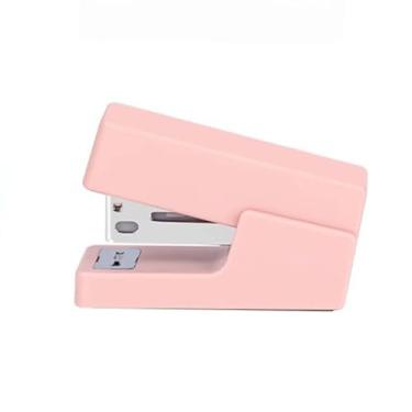 Imagem de Mini grampeador com grampeador e conjunto de grampeadores, pequenos grampeadores de escritório para papel, economia de trabalho, portátil, escritório, pequeno (rosa, 63 x 28 x 42 mm)