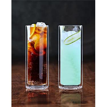 Imagem de Sun's Tea Tropical Delight – Taças altas Tom Collins com isolamento de parede dupla forte para Bourbon ou Whisky ou Rum Cocktail, Martini, Champanhe, Cerveja, Mojito, Jiuce - Conjunto de 2 (400 ml)