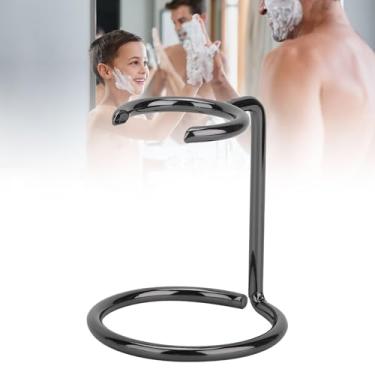 Imagem de Suporte de escova de barbear, suporte de escova de barbear masculina moderna de aço inoxidável durável e fácil de limpar para salão de beleza, uso em casa e viagens