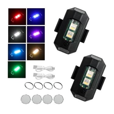 Imagem de Dickno Mini LED 7 cores recarregável drone piscando noite anti-colisão aviso voador sinal de segurança luz estroboscópica para carro, motocicleta e bicicleta