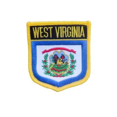 Imagem de Ruoming 1 PÇ Patch de bandeira da Virgínia Ocidental, bordado a ferro ou costurado, tático, militar, bandeira do estado nacional (Virgínia Ocidental)