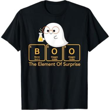 Imagem de Camiseta Chemistry Boo The Element of Surprise Cute Chemist Halloween, Preto, 5G