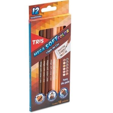Imagem de Lapis De Cor Mega Soft Color 12 Cores Tons De Pele Tris
