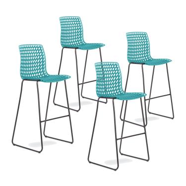 Imagem de Conjunto com 4 banquetas Moiré Blue