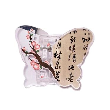 Imagem de Clipe de acrílico dupla face borboleta estilo chinês 10 peças, decoração criativa de contas de mão e armazenamento PP Clip-Meixiang Shuyun