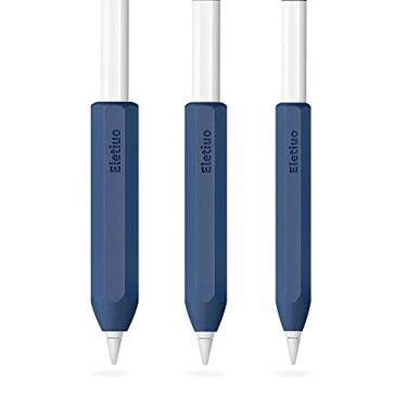 Imagem de Capa protetora de silicone de 3 tamanhos, compatível com Apple Pencil 1ª/2ª geração, adequado para iPad Pro 9,7"/10,6"/12,9", azul marinho (P, M, G)
