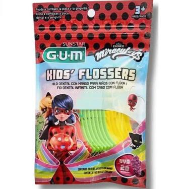 Imagem de Flosser Fio Dental Infantil Miraculous com Haste com 20 - Sunstar