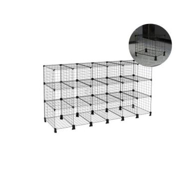 Imagem de Estante Balcão Expositor Aramado 18 Nichos Horizontal Preto 40cm - IGU