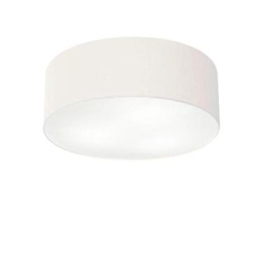 Imagem de Plafon Cilíndrico Md-3005 Cúpula em Tecido 40x12cm Branco - Bivolt - V