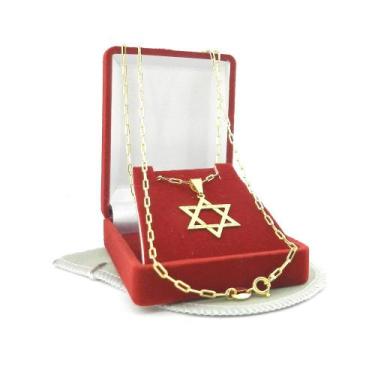 Imagem de Corrente Masculina 70cm 2mm Estrela Folheado Ouro 18K CR546 - WNBIJOUT
