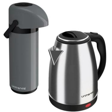 Imagem de Conjunto Chaleira Elétrica 110v + Garrafa Térmica 1 L Água Chá Café Ge