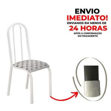 Imagem de Ponteira Protetora Pé Cadeira Tubular 3,1cm Branca kit 24 pç - ACHEI