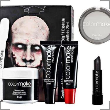Imagem de Kit completo maquiagem halloween sangue oferta profissional batom pret