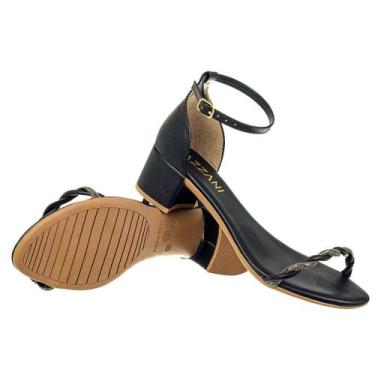 Imagem de Salto Alto Preto Grosso Fino Confortavel 5 cm Baixo Festa - Cassi, Pre