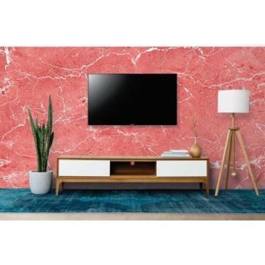 Imagem de Papel de Parede Painel 3D Mármore branco Vermelho 3,5M Auto Colante La