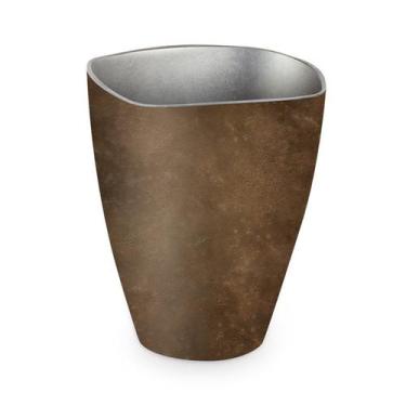 Imagem de Cachepot Floral Atlanta Redondo Ondulado Marrom Rústico para Jardim - 