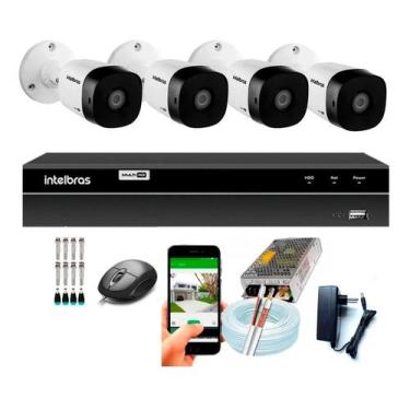 Imagem de Kit Cftv 4 Câmeras 1120b Full Hd Dvr Intelbras Mhdx