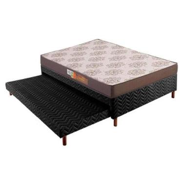 Imagem de Colchão Polar D28 Pérola Class Black+Cama Box 138x188 - Colchões Polar