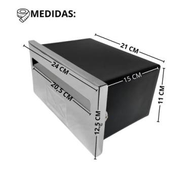 Imagem de Caixa de Correio Compacta Frente de Inox Cartas Boletos - FICONE & REI