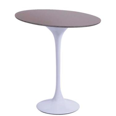 Imagem de Mesa Saarinen Lateral Oval São Gabriel 57x38cm - Base Branca - mgsaari