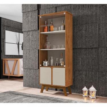 Imagem de Cristaleira 4 Portas Madri Bechara, Naturale/Off White