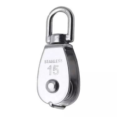 Imagem de Moitão Náutico c/ Roldana 15mm e Suporte INOX - Cabos 4mm - Noster Náu
