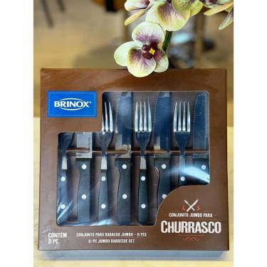 Imagem de Conjunto De Talheres Jumbo P/ Churrasco 08 Pcs
