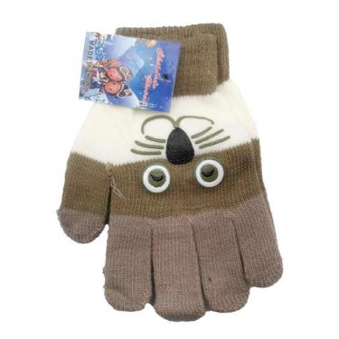 Imagem de Luva infantil inverno Bichinho gatinha Quente 3 a 8 anos Proteção Frio