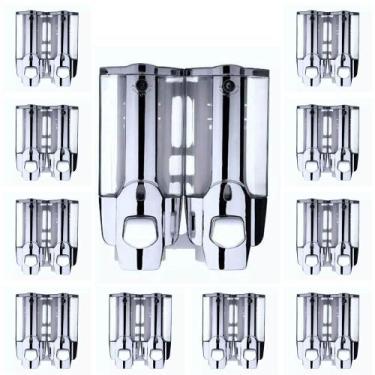 Imagem de Dispenser Duplo Kit 16 Uni Alcool Gel Shampoo Sabonete Liquido Hotel S