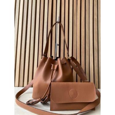 Imagem de Kit bolsa feminina + carteira - MANU SHOES, Caramelo, 500g