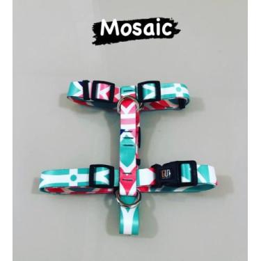 Imagem de Peitoral h + guia (mosaic) - tamanho pp - GUI DOGS