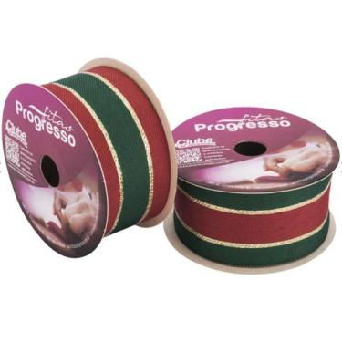 Imagem de Fita Listrada Decorativa Natal LN009 36 mm 10 mta COR 001 Fitas Progre