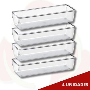 Imagem de 4 Uni Organizador Modular Separador Transparente Empilhável - PLASTUTT