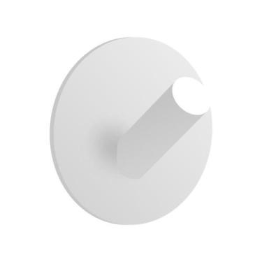 Imagem de Gancho Cabide De Parede Autoadesivo Redondo Inox Branco - Comfortdoor