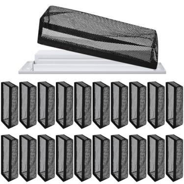Imagem de Zonon 20 peças de cobertura para registro de piso de 10 x 25 cm, exaustores, filtros de ventilação, tela armadilha de rede para ventilação de ar doméstica, parede, teto, duto doméstico, preto