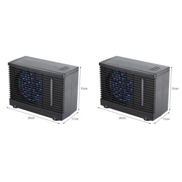 Imagem de 2 Pces Dc 12v Mini Refrigerador de Ar Evaporativo Portátil Carro Caminhão Refrigerador Ventilador de Refrigeração Circulador de Ar de Verão Com Ajustável 2 Velocidades