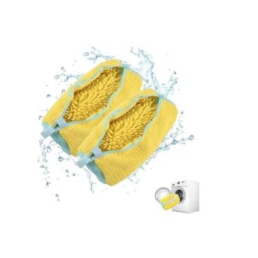Imagem de Yomitek 2 peças de saco de lavagem de sapatos – bolsa durável para lavanderia para limpeza de máquina de lavar – ideal para máquina de lavar e secar – bolsa de roupa para sapatos para todos os tipos e