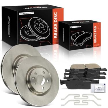 Imagem de A-Premium Rotores de freio a disco ventilados frontais de 12,80 polegadas (325,00 mm) + kit de pastilhas de cerâmica compatível com modelos selecionados Land Rover e Jaguar - Range Rover Evoque