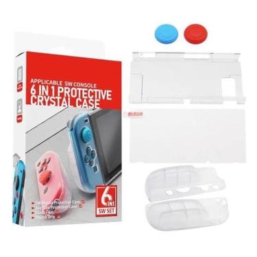 Imagem de Kit Proteção Para Nintendo Switch 6 em 1 - Case Capa Película Grips Ca