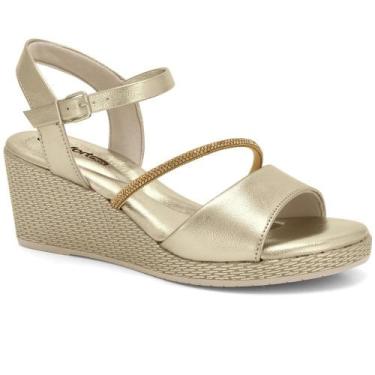 Imagem de Sandalia ramarim ref 2473404 feminino, 35, Ouro